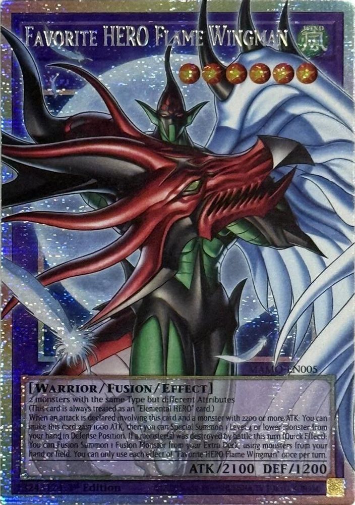 Favorite HERO Flame Wingman (Starlight Rare) (Extended Art) (MAMO-EN005) - Starlight Rare