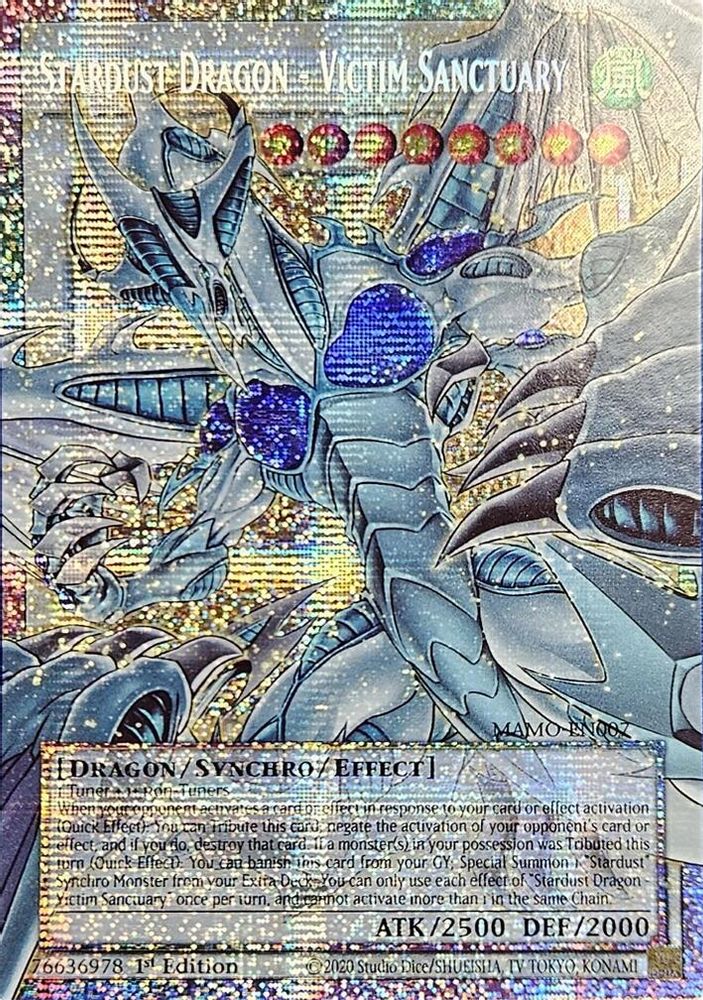 Stardust Dragon - Victim Sanctuary (Starlight Rare) (Extended Art) (MAMO-EN007) - Starlight Rare