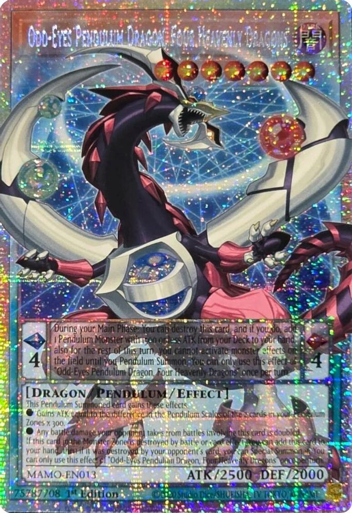 Odd-Eyes Pendulum Dragon, Four Heavenly Dragons (Starlight Rare) (Extended Art) (MAMO-EN013) - Starlight Rare