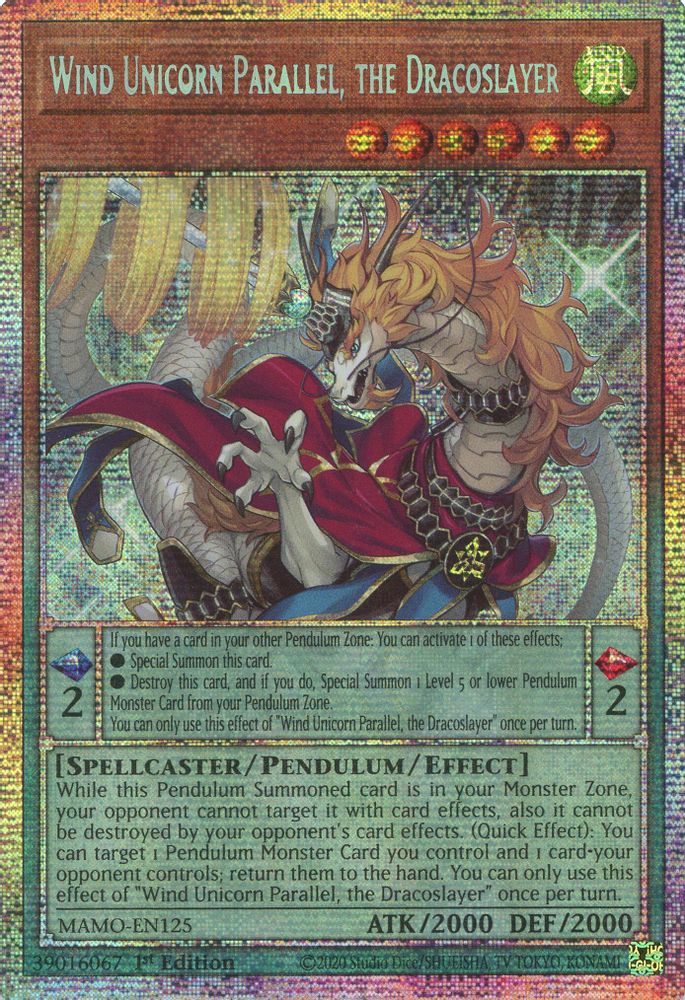 Wind Unicorn Parallel, the Dracoslayer (Starlight Rare) (MAMO-EN125) - Starlight Rare