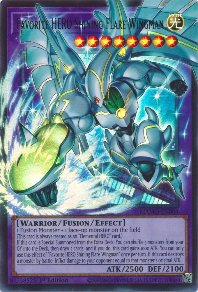 Favorite HERO Shining Flare Wingman (Extended Art) (MAMO-EN004) - Ultra Rare