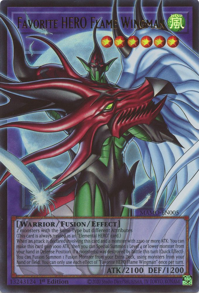Favorite HERO Flame Wingman (Extended Art) (MAMO-EN005) - Ultra Rare