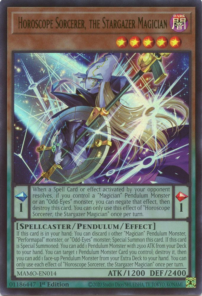 Horoscope Sorcerer, the Stargazer Magician (MAMO-EN014) - Ultra Rare