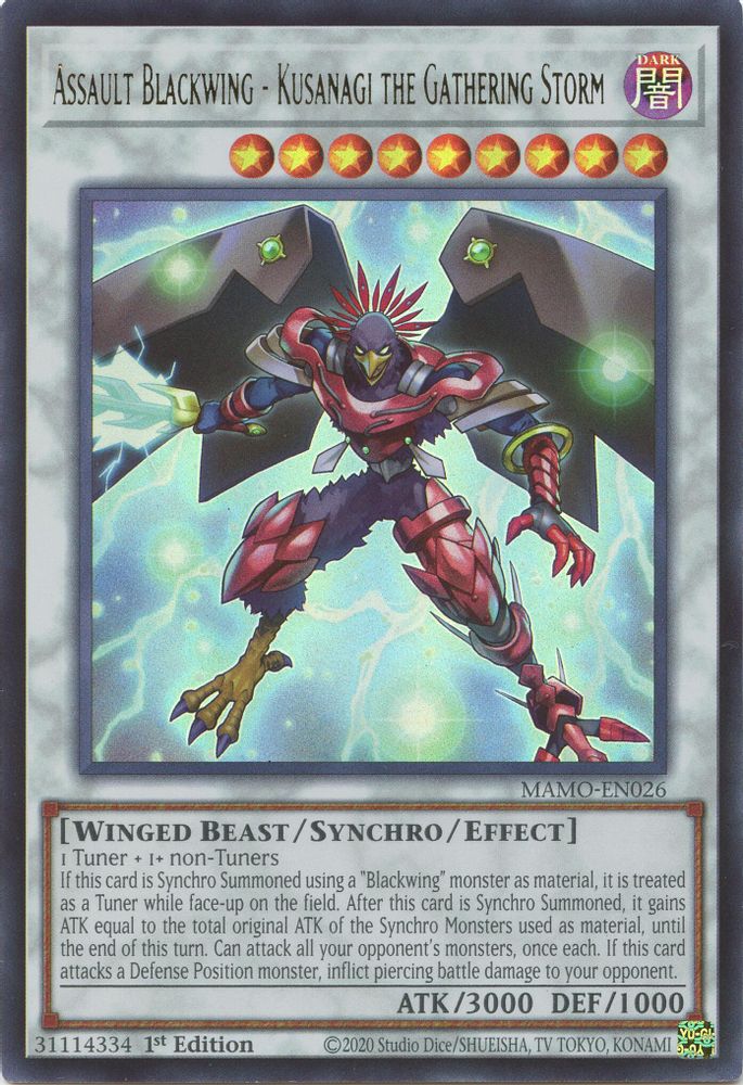 Assault Blackwing - Kusanagi the Gathering Storm (MAMO-EN026) - Ultra Rare