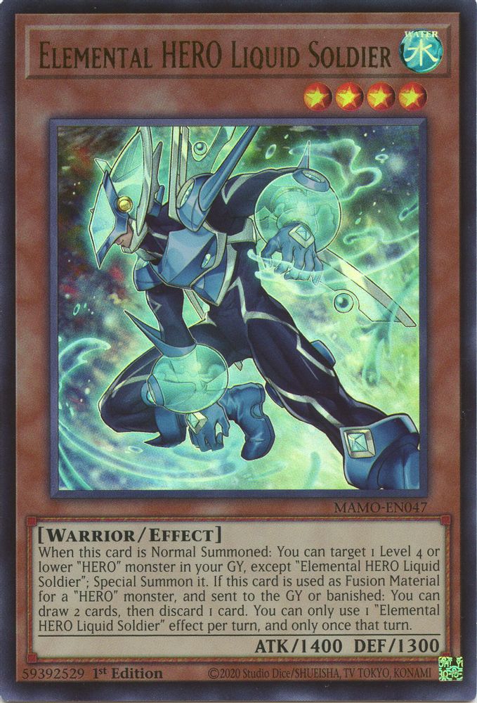 Elemental HERO Liquid Soldier (MAMO-EN047) - Ultra Rare