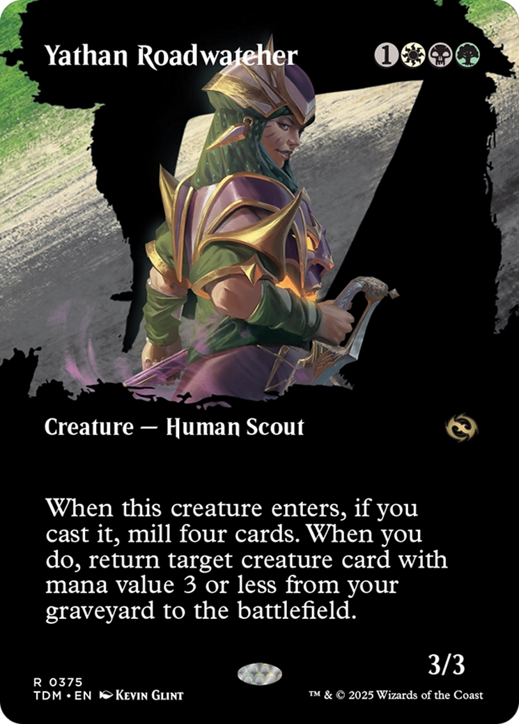 Yathan Roadwatcher (Borderless) (TDM-375) - Tarkir: Dragonstorm: (Showcase) (Borderless) Foil
