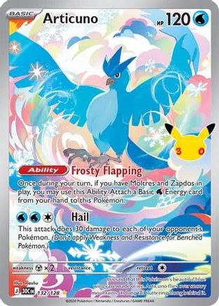 Articuno 132/128  - Holofoil - Illustration Rare