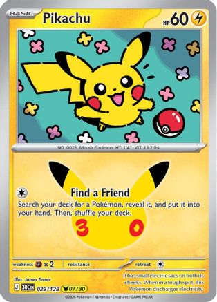 Pikachu 029/128  - Holofoil - Pikachu Rare