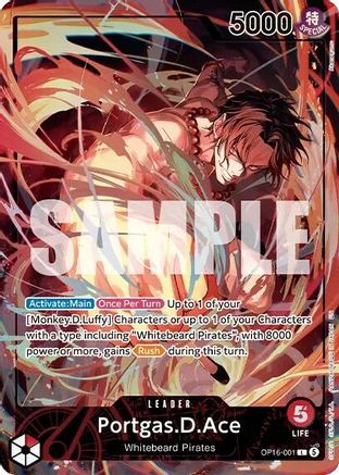 Portgas.D.Ace (Official Playmat - Flame-Flame Fruit Coliseum Edition) (OP16-001) - Leader