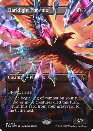 Darklight Phoenix (Borderless) (Facet Foil) (0453) (FRA-453) - Reality Fracture Foil