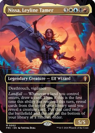 Nissa, Leyline Tamer (Borderless) (-002) - Commander: Reality Fracture Foil