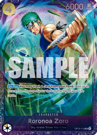 Roronoa Zoro (Treasure Cup August 2026) (OP15-113) - Super Rare