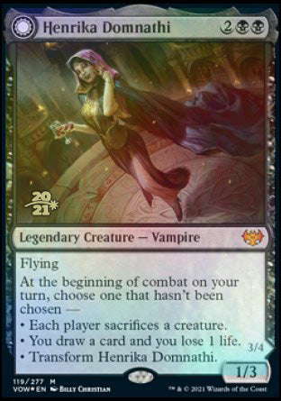 Henrika Domnathi // Henrika, Infernal Seer (PRE-119S) - Innistrad: Crimson Vow Promos: (Double Faced Transform) Foil