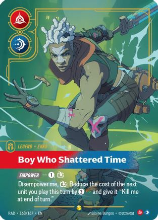 Ekko, Boy Who Shattered Time (Overnumbered) (168/167) - Radiance Foil