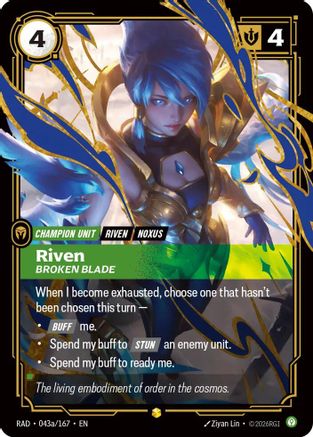 Riven, Broken Blade (Alternate Art) (043a/167) - Radiance Foil