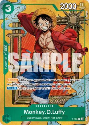 Monkey.D.Luffy (P-108) (Mini Case Set Vol. 3 Sunohara Artwork) (P-108) - Promo