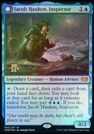 Jacob Hauken, Inspector // Hauken's Insight (PRE-65S) - Innistrad: Crimson Vow Promos: (Double Faced Transform) Foil