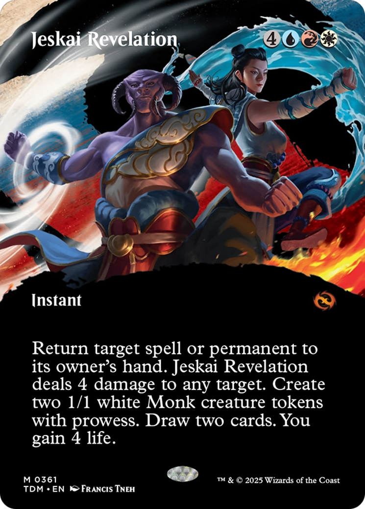 Jeskai Revelation (Borderless) (TDM-361) - Tarkir: Dragonstorm: (Showcase) (Borderless)