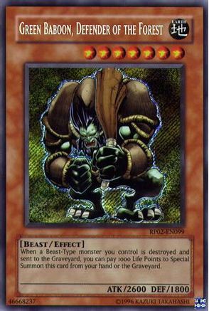 Green Baboon, Defender of the Forest (RP02-EN099) - Secret Rare