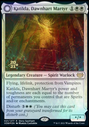 Katilda, Dawnhart Martyr // Katilda's Rising Dawn (PRE-21S) - Innistrad: Crimson Vow Promos: (Double Faced Transform) Foil