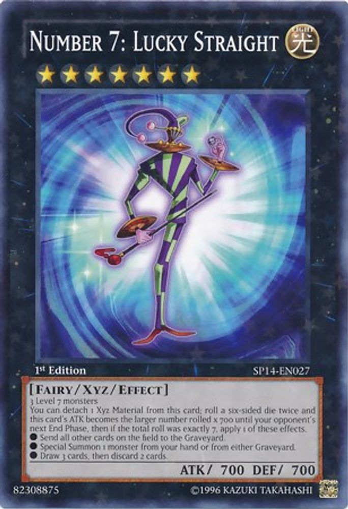 Number 7: Lucky Straight (Starfoil) (SP14-EN027) - Starfoil Rare