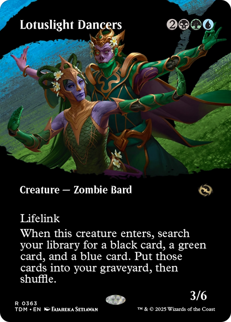 Lotuslight Dancers (Borderless) (TDM-363) - Tarkir: Dragonstorm: (Showcase) (Borderless) Foil