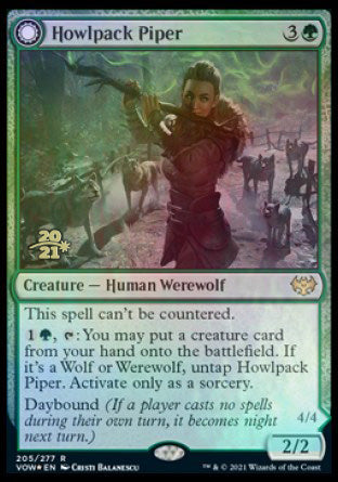 Howlpack Piper // Wildsong Howler (PRE-205S) - Innistrad: Crimson Vow Promos: (Double Faced Transform) Foil