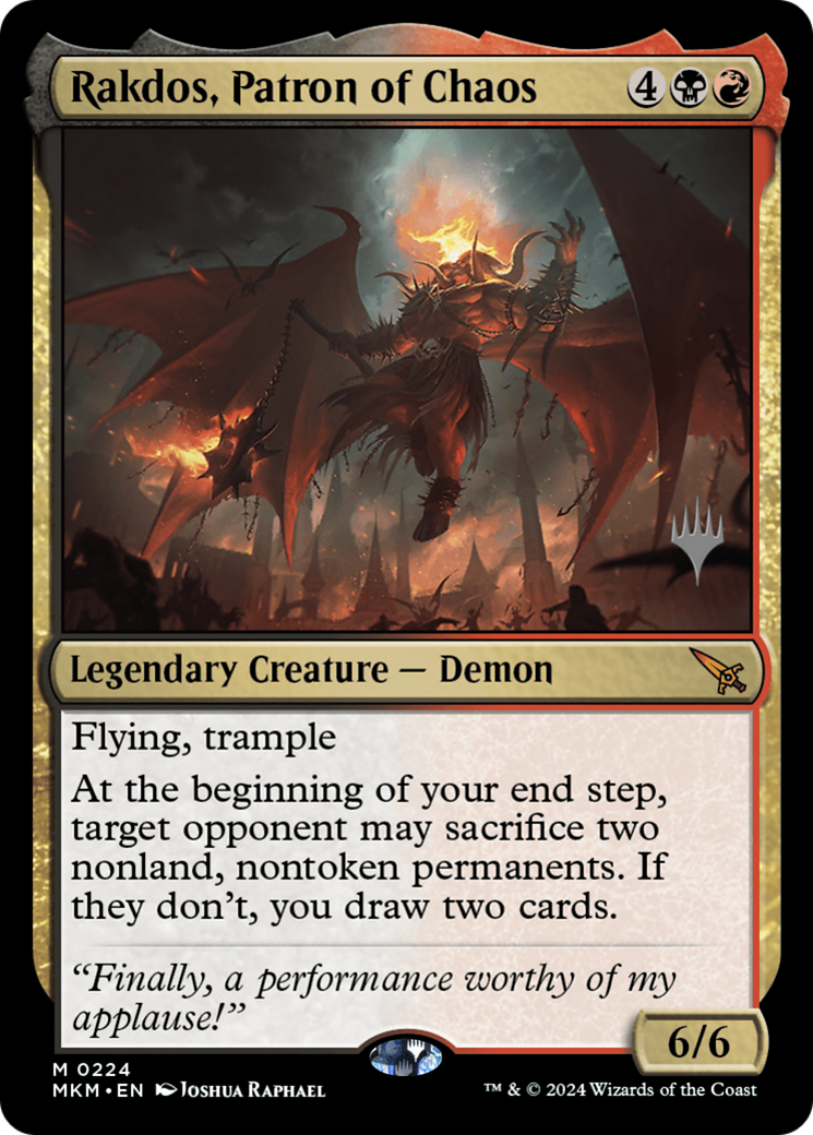 Rakdos, Patron du Chaos (Pack Promo) [Meurtres au Manoir Karlov Promos] 