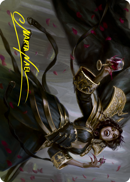 Carte d'art Socialite Bloodcrazed (signature estampillée or) [Innistrad : Crimson Vow Art Series] 