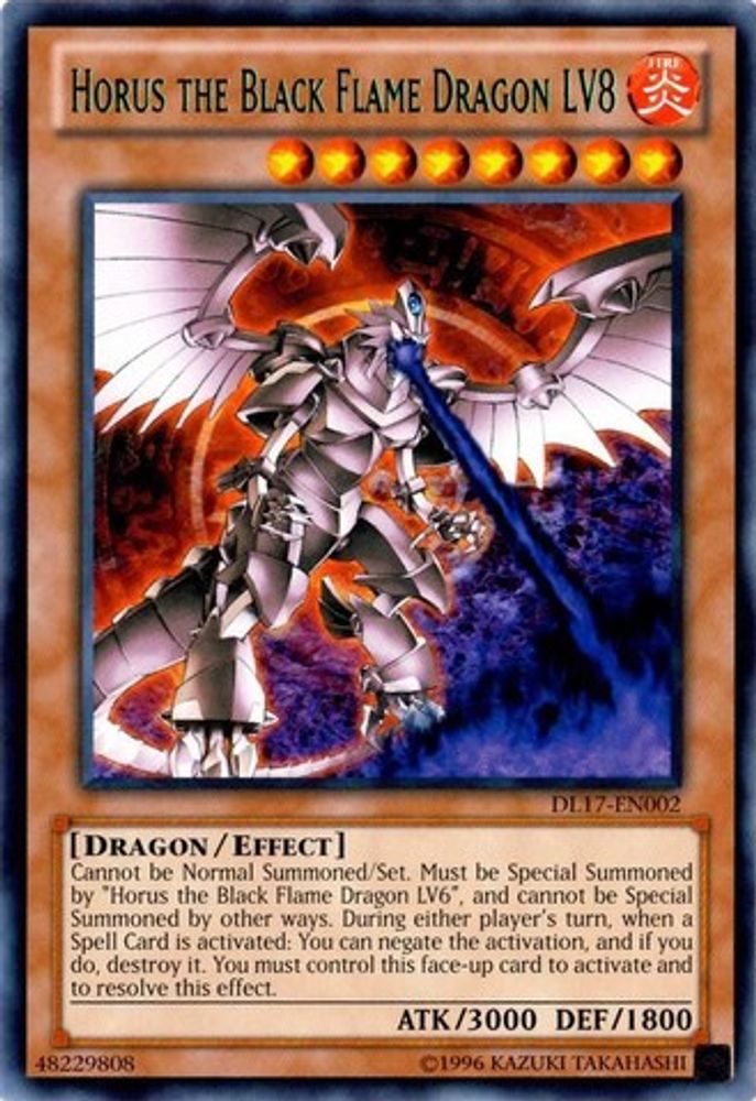 Horus the Black Flame Dragon LV8 (Green) (DL17-EN002) - Rare