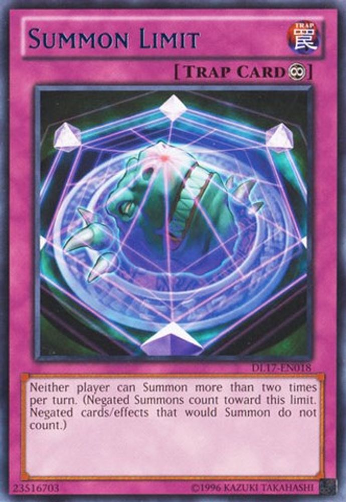 Summon Limit (Blue) (DL17-EN018) - Rare