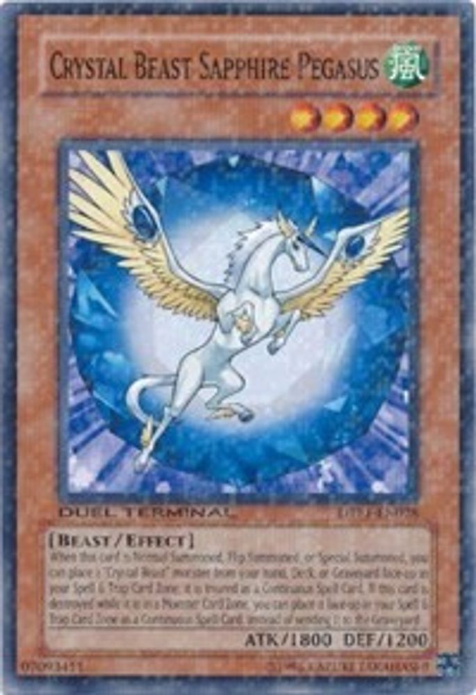 Crystal Beast Sapphire Pegasus (DTP1-EN028) - Duel Terminal Normal Parallel Rare