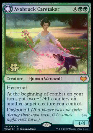 Avabruck Caretaker // Hollowhenge Huntmaster (PRE-187S) - Innistrad: Crimson Vow Promos: (Double Faced Transform) Foil