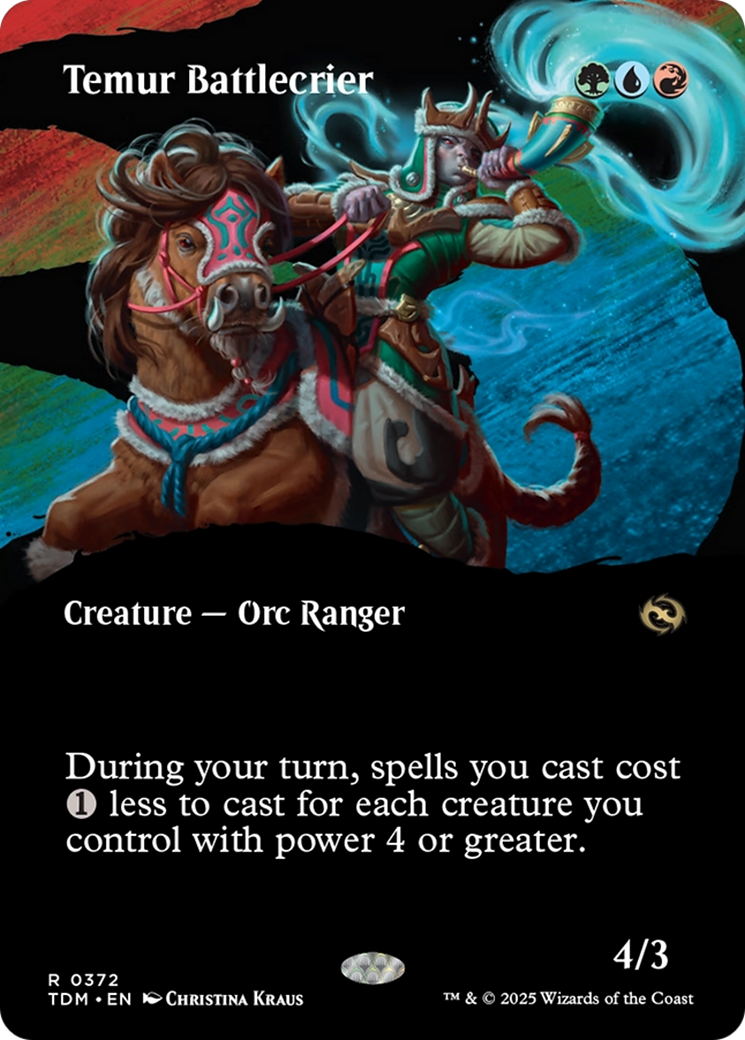 Temur Battlecrier (Borderless) (TDM-372) - Tarkir: Dragonstorm: (Showcase) (Borderless)