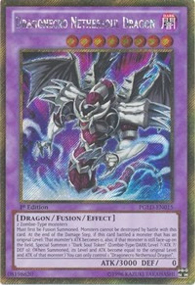 Dragonecro Nethersoul Dragon [PGLD-EN015] Or Secret Rare 