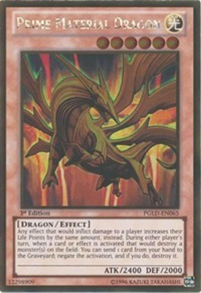 Prime Material Dragon (PGLD-EN065) - Gold Rare