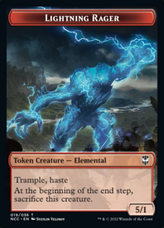 Lightning Rager // Jeton double face Rogue [Jetons de commandant Streets of New Capenna] 