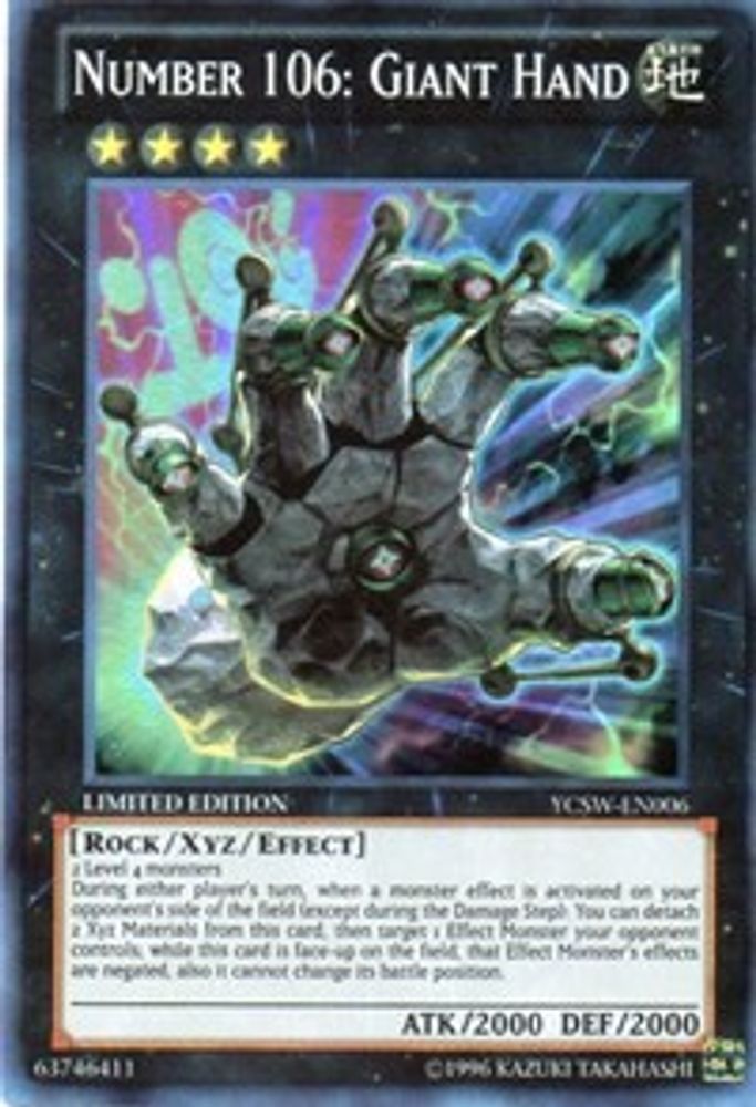 Number 106: Giant Hand (YCSW-EN006) - Super Rare