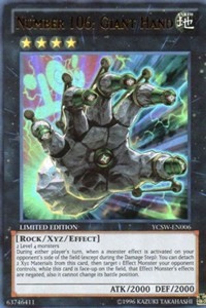 Number 106: Giant Hand (YCSW-EN006) - Ultra Rare