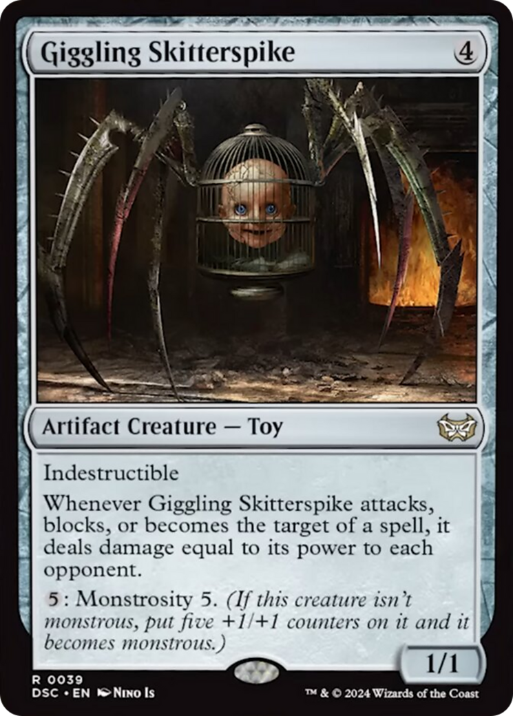 Giggling Skitterspike (Extended Art) (DSC-066) - Duskmourn: House of Horror Commander: (Extended Art)