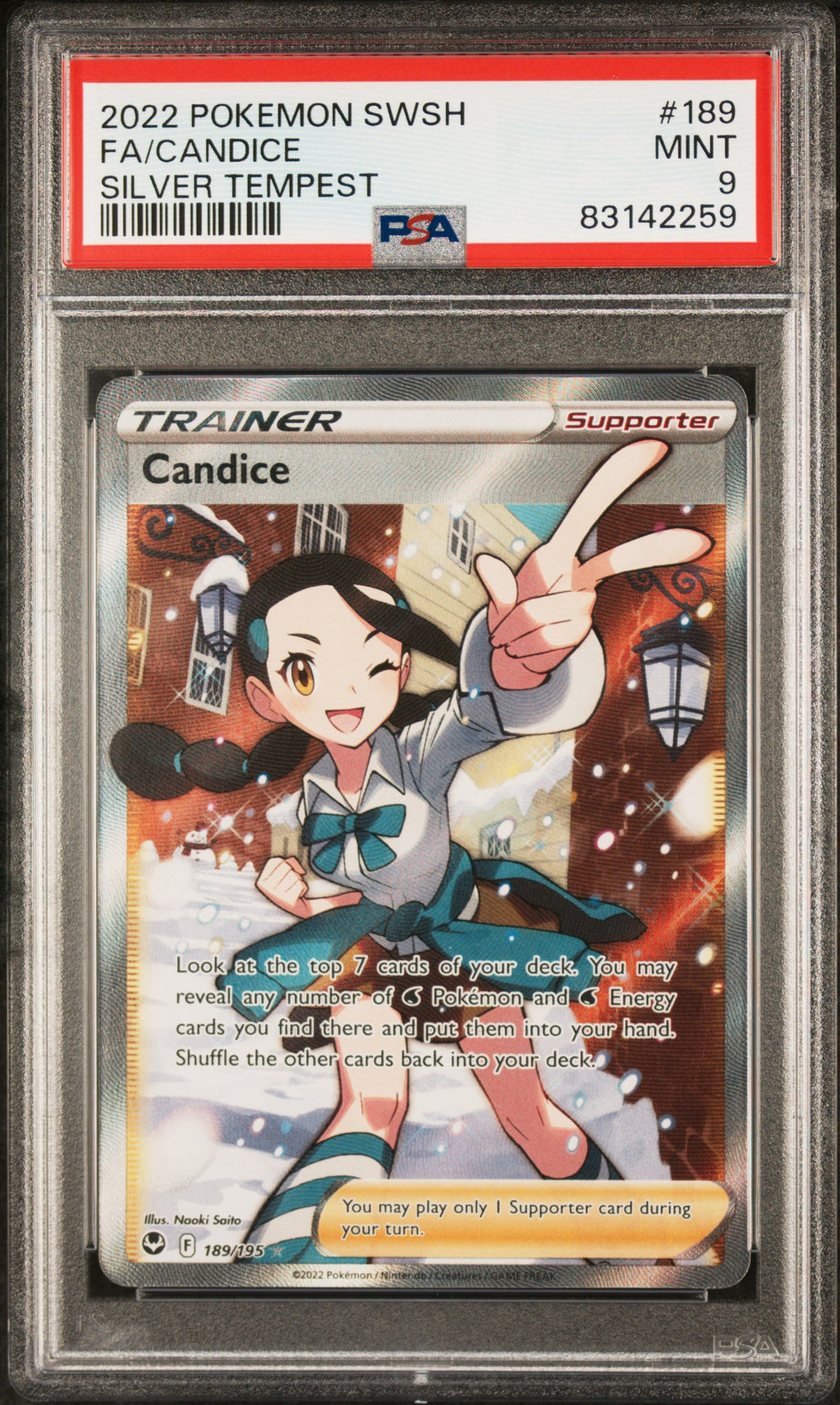 Pokemon - PSA 9 - Candice - Silver Tempest