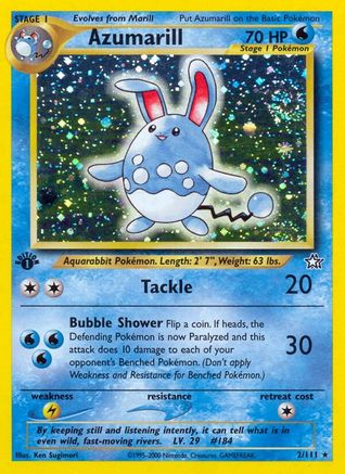 Azumarill 002  - 1st Edition Holofoil - Holo Rare