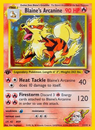 Blaine's Arcanine 001  - 1st Edition Holofoil - Holo Rare