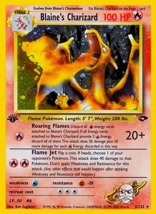 Blaine's Charizard/132  - 1st Edition Holofoil - Holo Rare