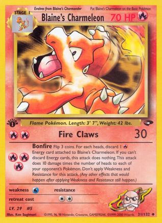 Blaine's Charmeleon 031  - 1st Edition - Uncommon