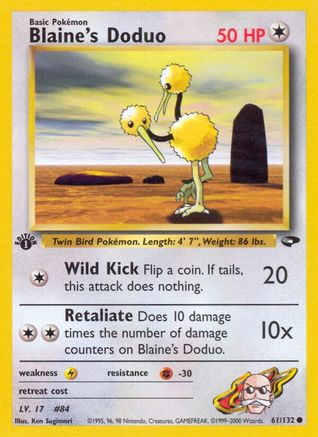 Blaine's Doduo 061  - 1st Edition - Common