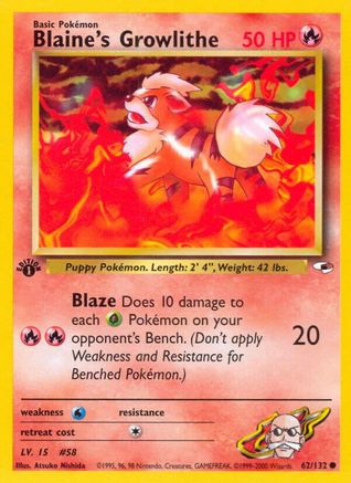 Blaine's Growlithe (62) (62) 062  - 1st Edition - Common
