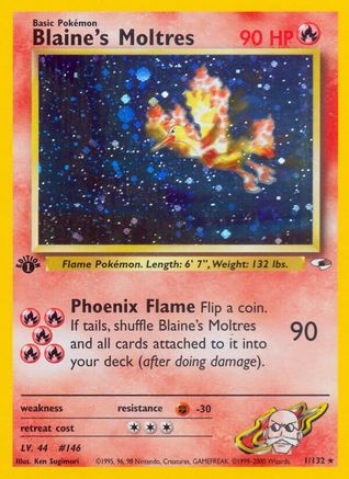 Blaine's Moltres 001  - 1st Edition Holofoil - Holo Rare