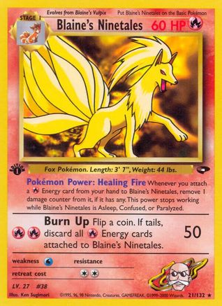 Blaine's Ninetales 021  - 1st Edition - Rare