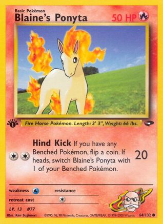 Blaine's Ponyta 064  - 1st Edition - Common